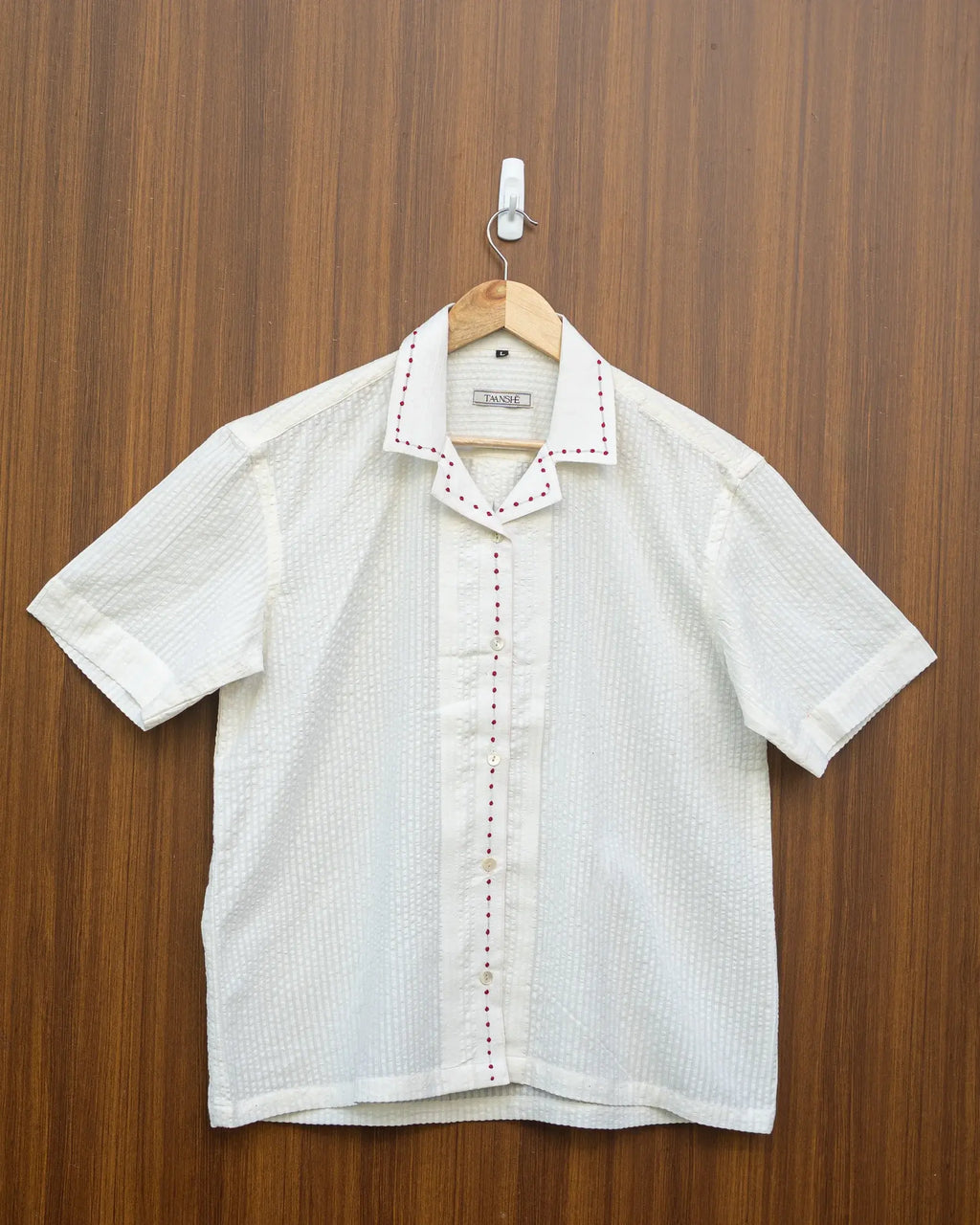 White french knot shirt