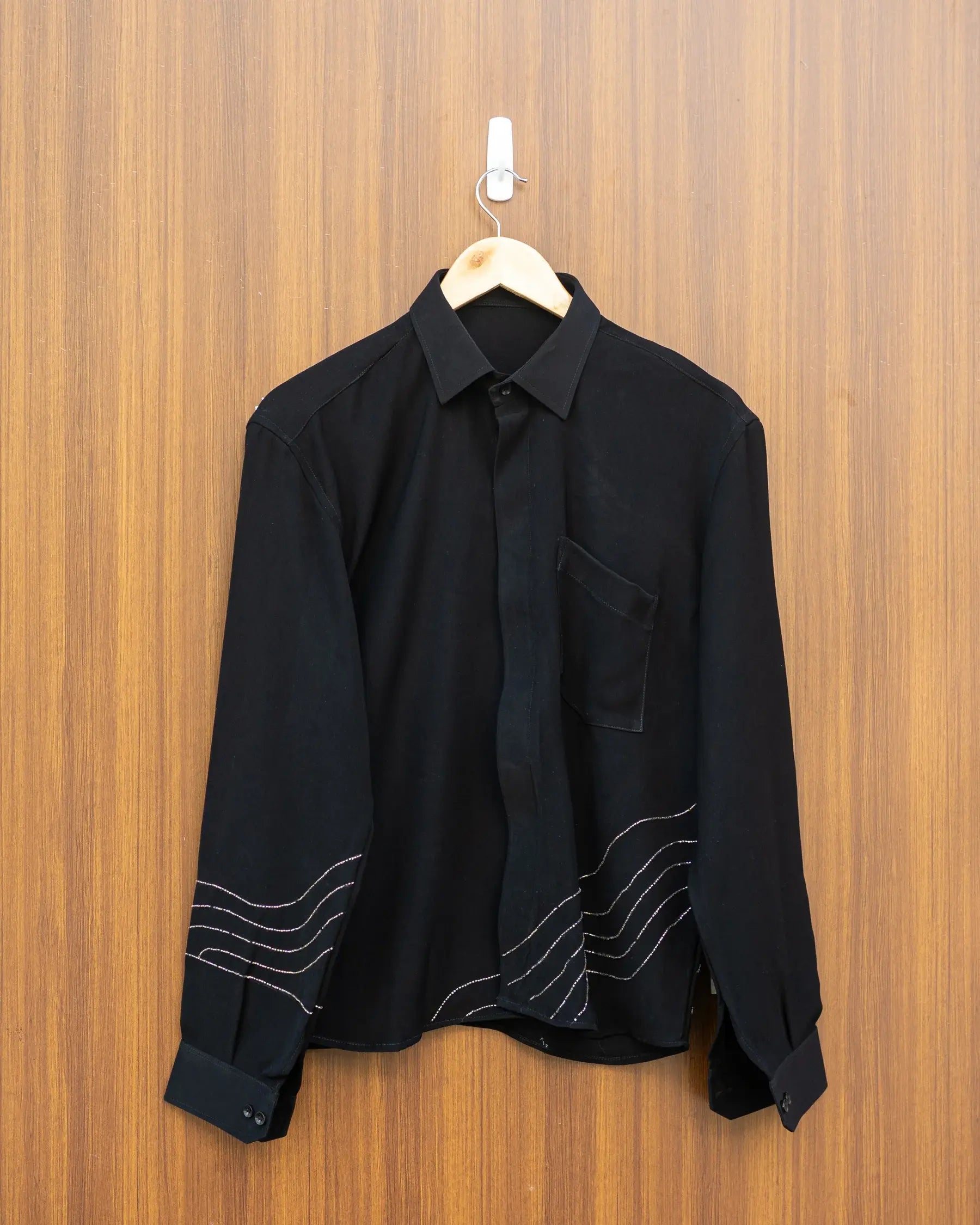 Black cutdana work shirt
