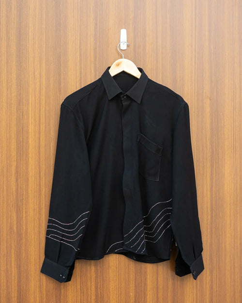 Black cutdana work shirt
