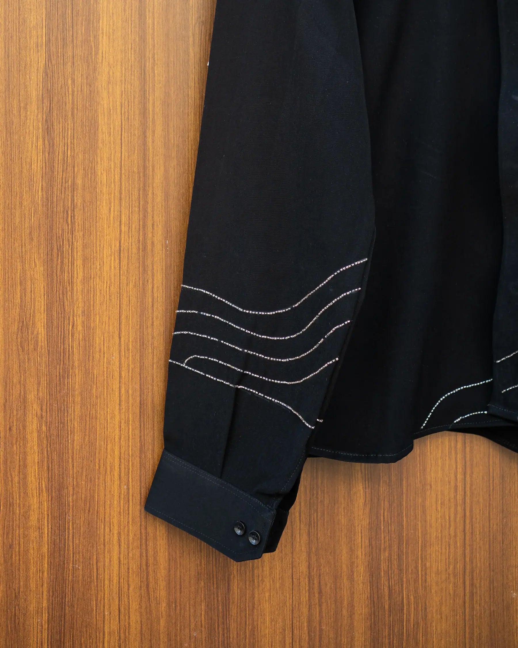 Black cutdana work shirt