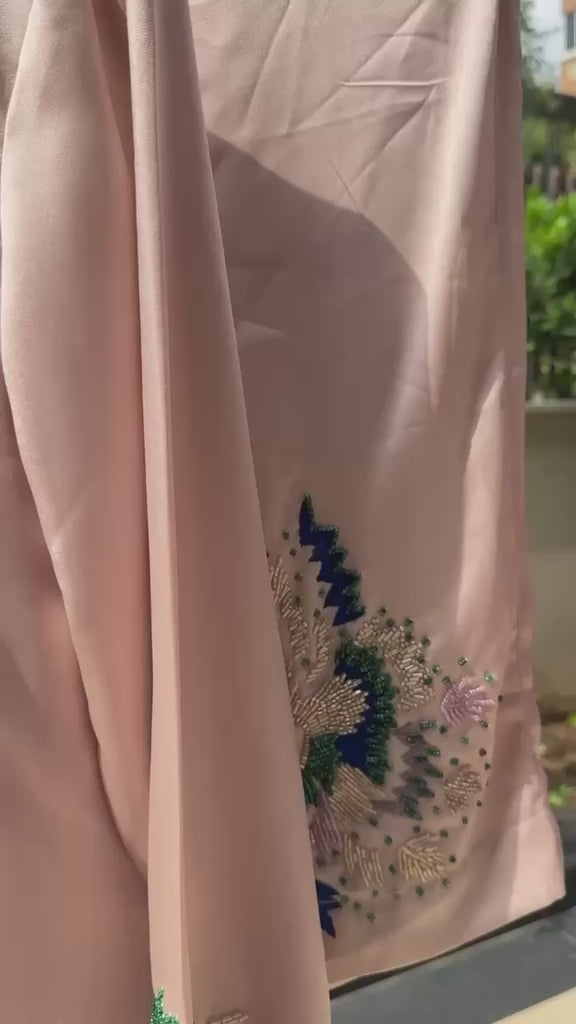 Cream White Floral Embroidered Co-ord Set