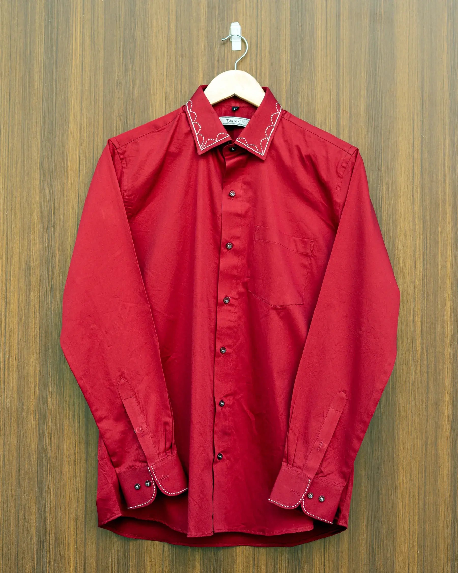 Red Collar Stitch Shirt