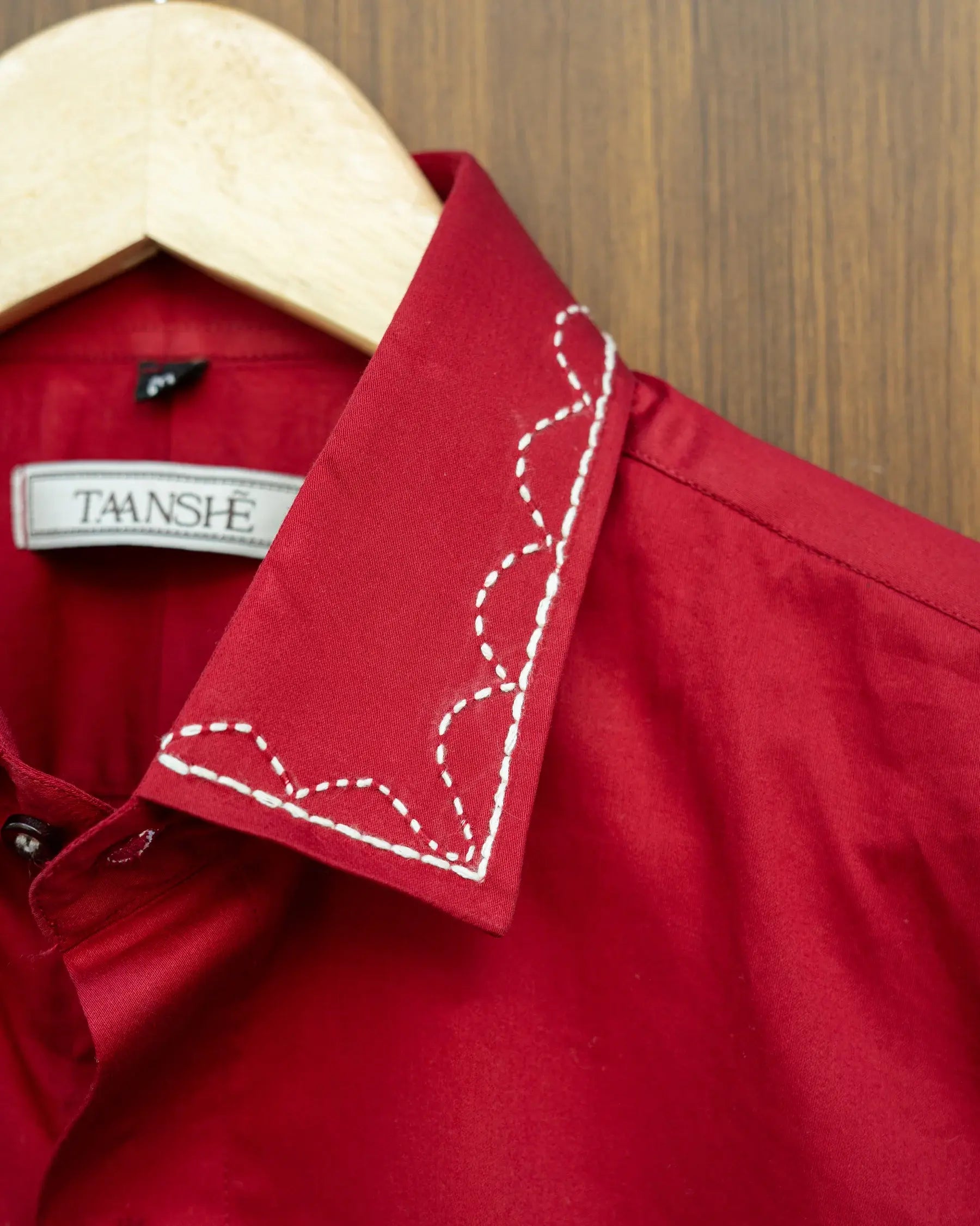Red Collar Stitch Shirt